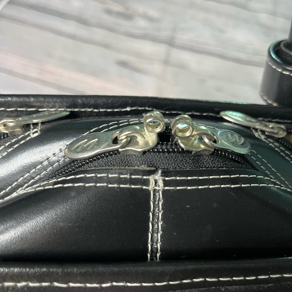 MELROSE | 15” Leather Vertical Detachable-Wheeled Laptop Case #9703 - Picture 7 of 16